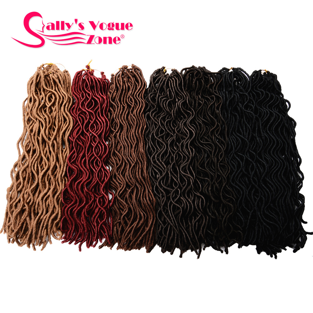 Sallyhair1 Pack 24 Roots/Pack Synthetic Faux Locs Curly 10 18inch 8 Colors Crochet Braids Hair Extension Locks For Black Women