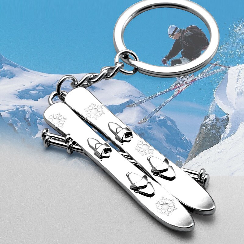 1 pçs metal inverno neve jogos sledboard chaveiro snowboard chave pingente de neve esportes amante lembranças chave titular jóias acessório