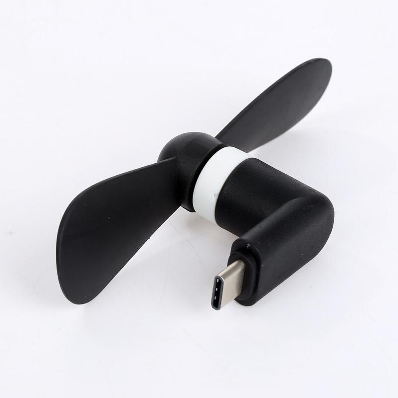 Gorący kreatywny Mini przenośny mikro USB wentylator 5v 1w USB do telefonu komórkowego gadżet wentylatory Tester dla typu C typ C USB-C wentylator ręczny: Black