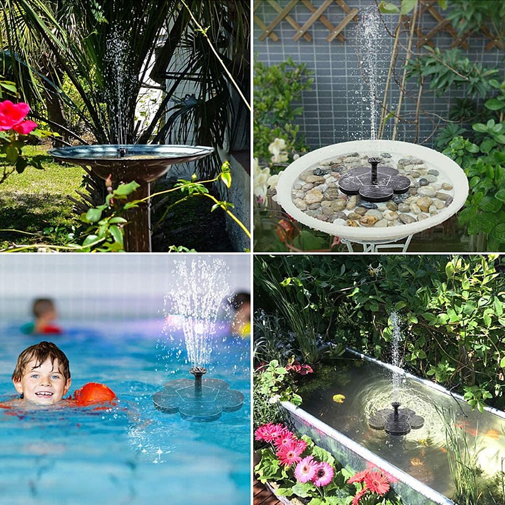 solare alimentato Fontana giardino piscina stagno Decorazione Pannello Solare Galleggiante Fontana Pompa Ad Acqua tutto'aperto Bagno di Uccello Fontana