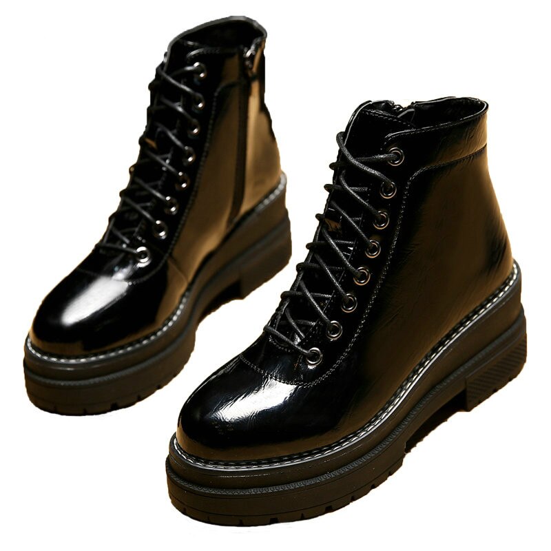 Storlek 35-40 ankel dam chelsea boots våren cool martin regnskor kvinna vinter höga klackar kvinnlig plattform päls boot