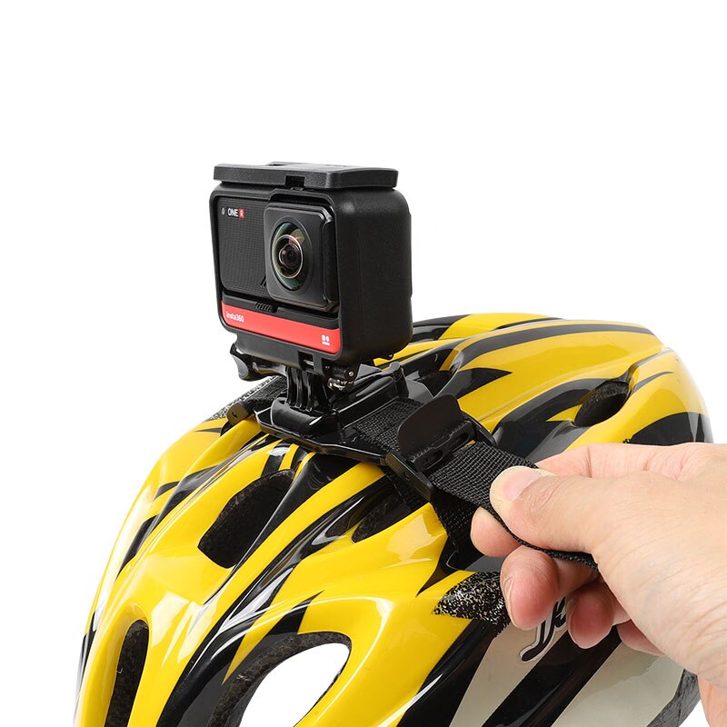 Cykelhjelm stativmontering til insta 360 one r / x ridetilbehør 360 ° panoramakamera kamera cykelhjelm fastgørelsesbeslagsrem