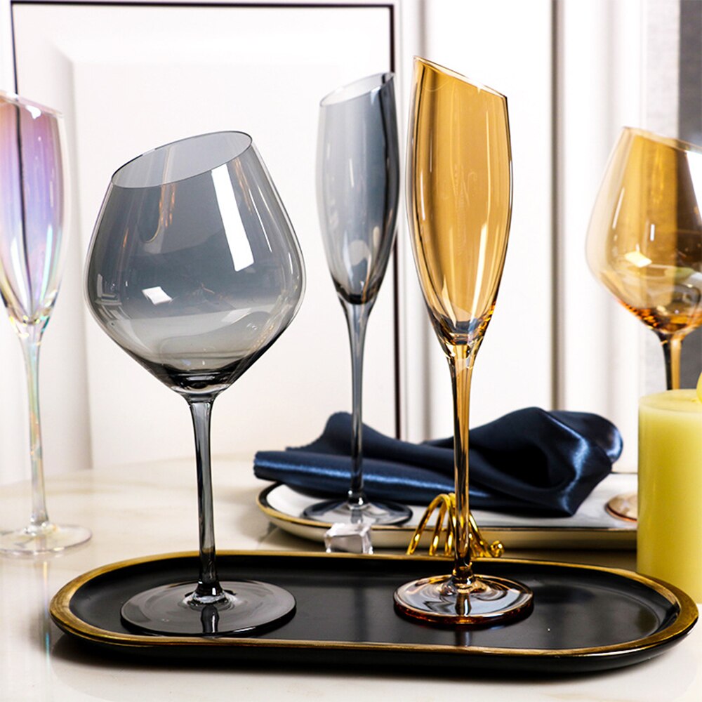 Loodvrij Glas Wijn Glas 2 Stks/set Galvaniseren Kleur Kristal Glas Rode Wijn Glas Champagne Glas Beker Rode Wijn glas Set