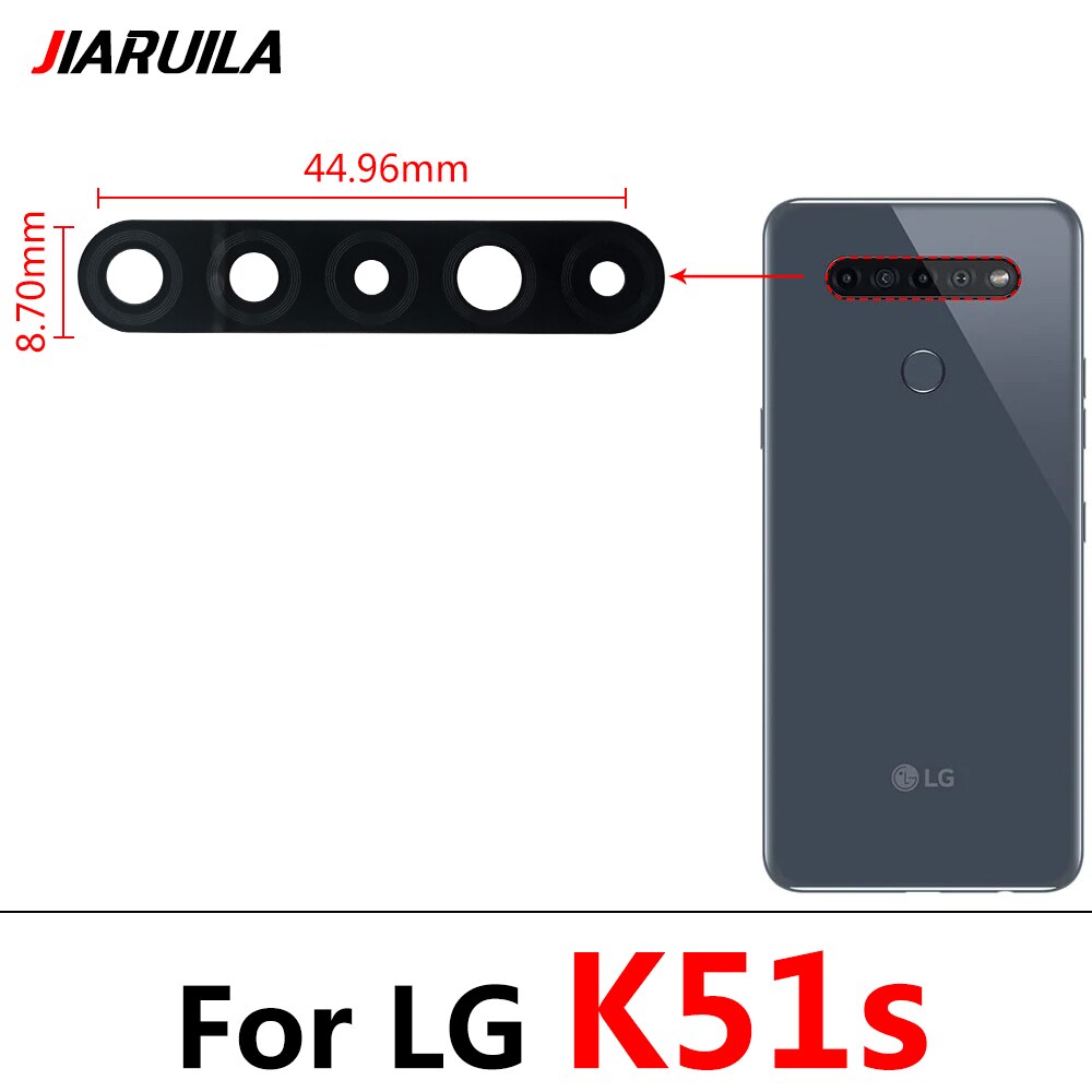 2Pcs Back Camera For LG K8 K41S K42 K51 k51S K61 K62 Plus Mobile Phone Housing Rear Camera Glass Lens Cover With Adhesive + Tool