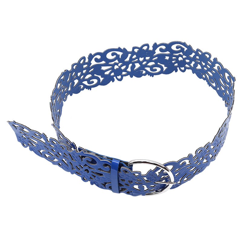 Retro Vrouwelijke Mode Uitsparing Bloem Riem Decoratie Brede Riem Tailleband Riemen Brede Vrouwen Buikband Voor Jurk: Royal blue