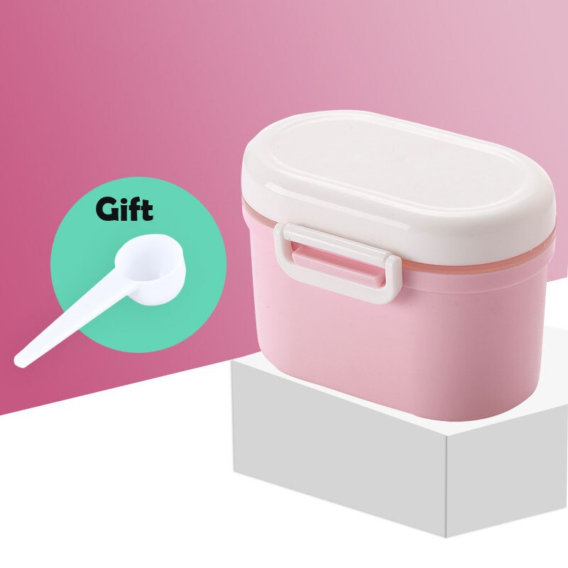 Imbaby baby bærbar mælkeopbevaring spædbørn baby mælkepulver formel babymad beholder til børn mad opbevaring pp snack/frugt æske: Lille lyserød