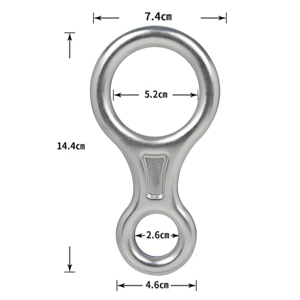 Udendørs aluminiumslegering klatring 8 ord løkke 30kn løfte ring nedstigning reb ring udstyr rigging rappelling udstyr: Sølv
