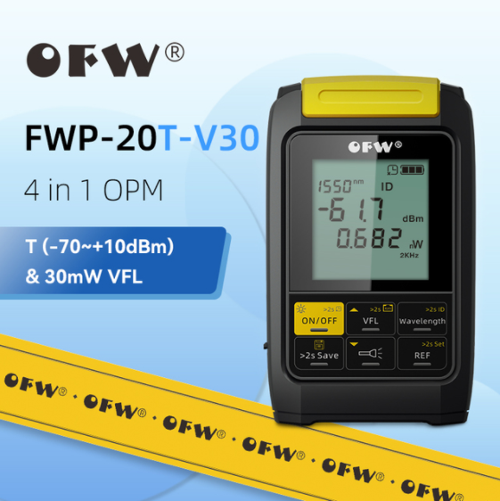 Mini 4 in 1 Multifunction Optical Power Meter Visual Fault Locator Network Cable Test Optic Fiber Tester OPM 1mW 20mW 30mW VFL: 20T V30 30KM