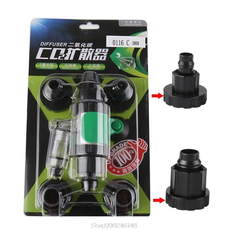 Aquarium CO2 Diffuser Enhanced Dissolution with Bubble Counter Integrated Check Valves for Fish Tank N25 20