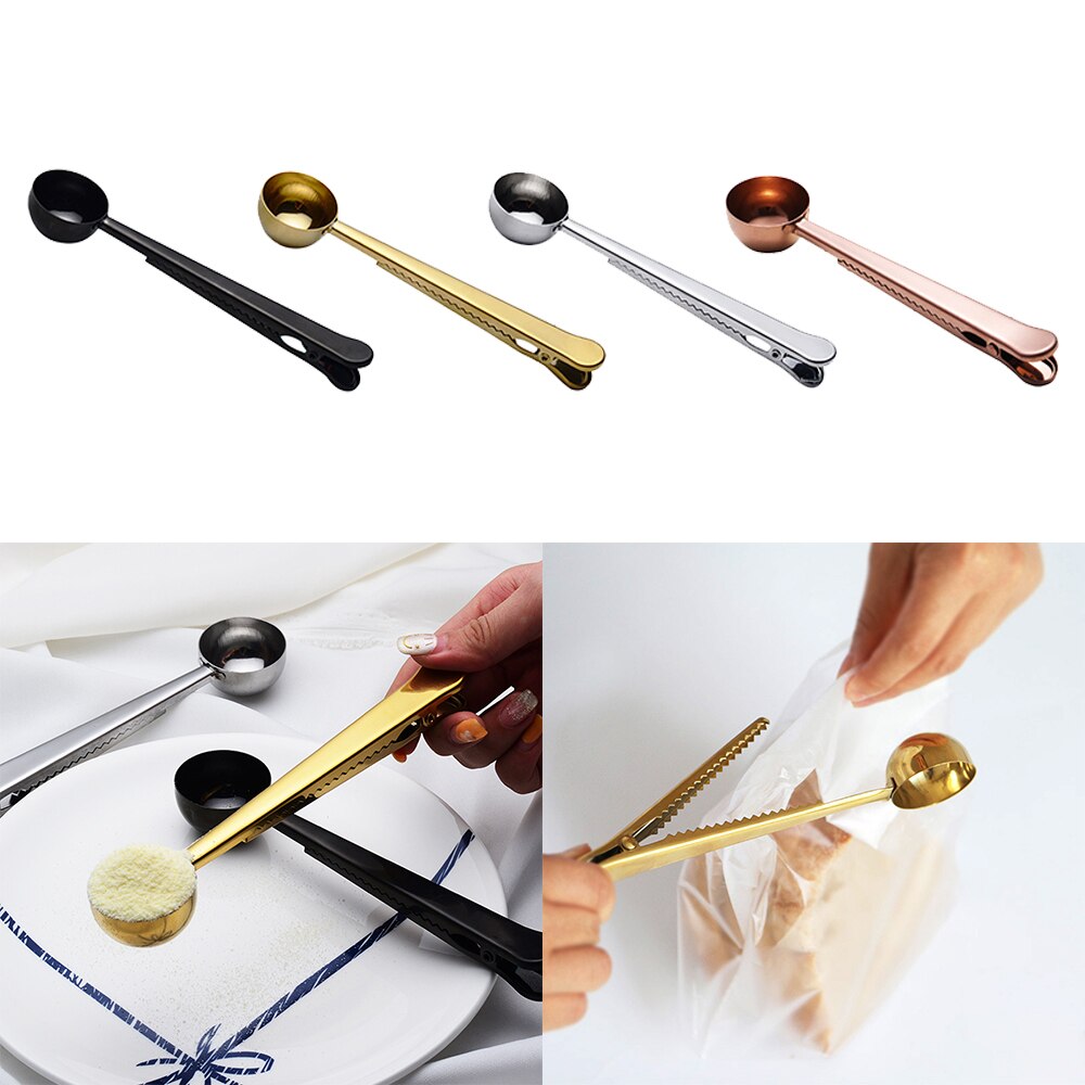 Kaffee Scoop Lange Griff Kaffee Löffel Zucker Pulver Tee Scoop Küche Messlöffel Abdichtung Halten Frische Kaffee Zubehör