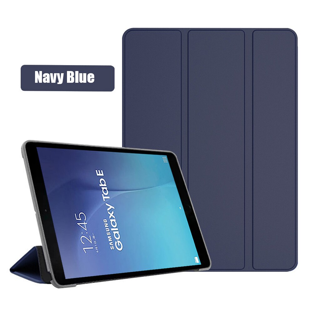 Case for Samsung Galaxy Tab E 9.6 T560 T561 SM-T560 SM-T561 Tablet Funda Slim Stand PU Leather Cover for Samsung Tab E 9.6 Case: Navy Blue