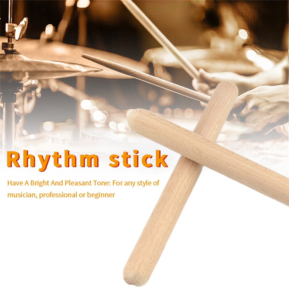 8 par klassiske orff rytme sticks tromme stick musik hårdttræ claves instrument rytme sticks med bæretaske