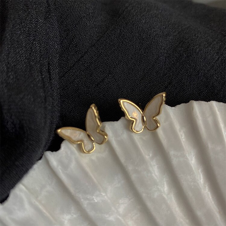 kristall Schmetterling Zucht Ohrringe Für Frauen Grün Rosa Lila Nette Koreanische Schmuck Frauen Ohrring Bricons: e895