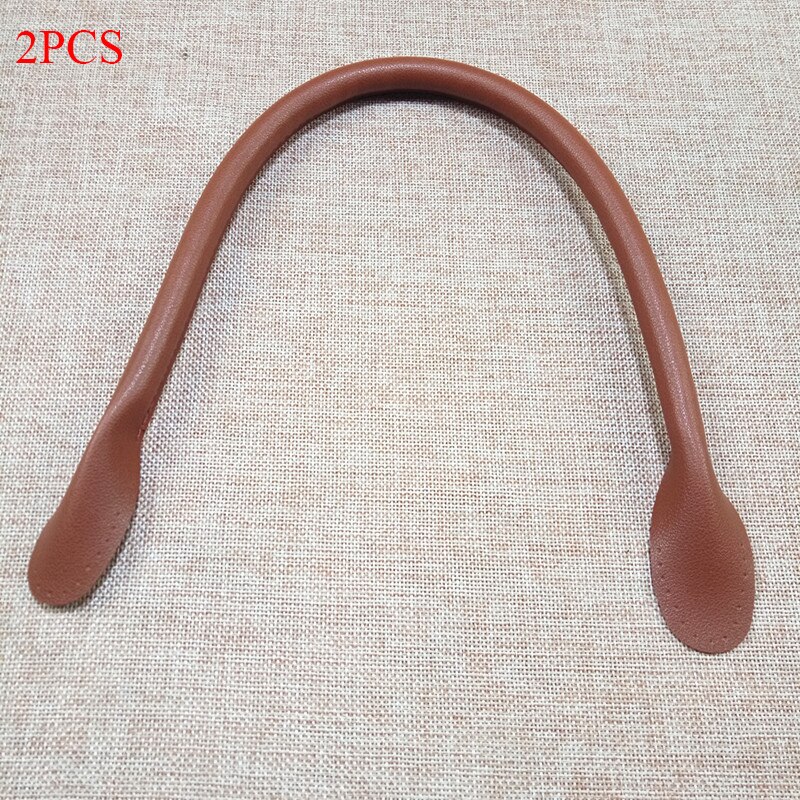 32cm Long PU Leather Shoulder Bag Handle DIY Purse Strap Handbags Belts Strap Bags Accessory 2Pcs: Dark Brown