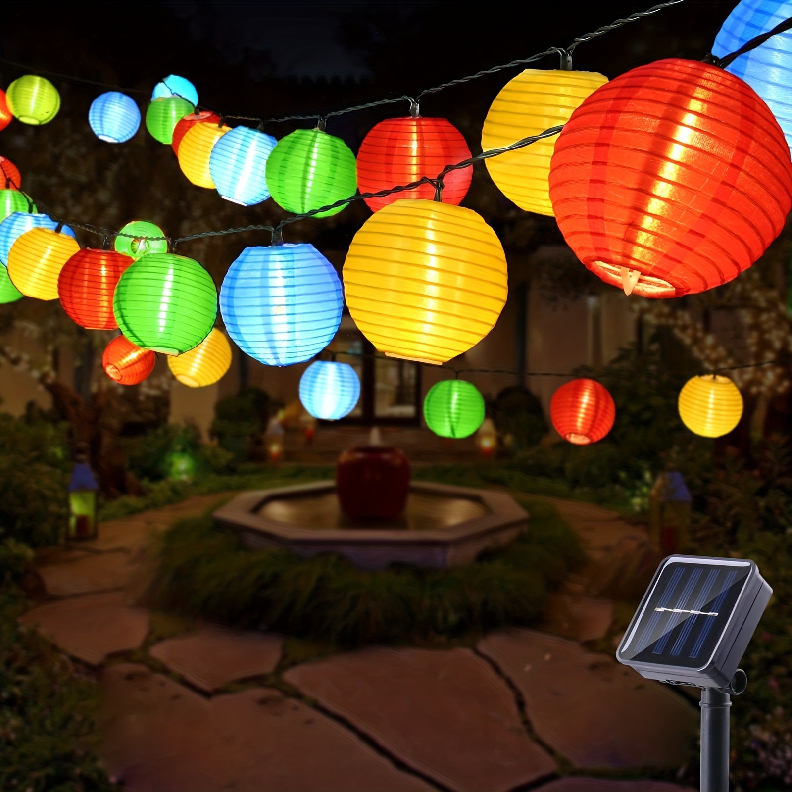 Linterna Solar LED, guirnalda de luces para exteriores, guirnaldas de luces, luz decorativa de jardín con energía Solar para de boda de Navidad