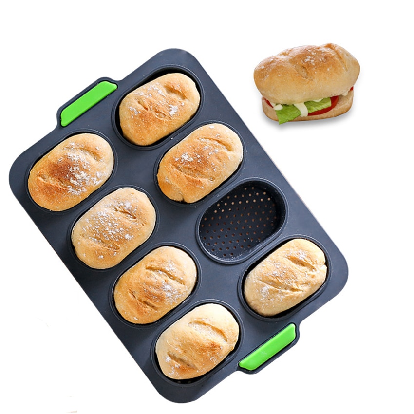 Silicone Non-stick DIY Baguette Pans for Baking Hamburger Buns Bread Maker Trays Mold Oven Sheet Bakeware Kitchen Baking Tools