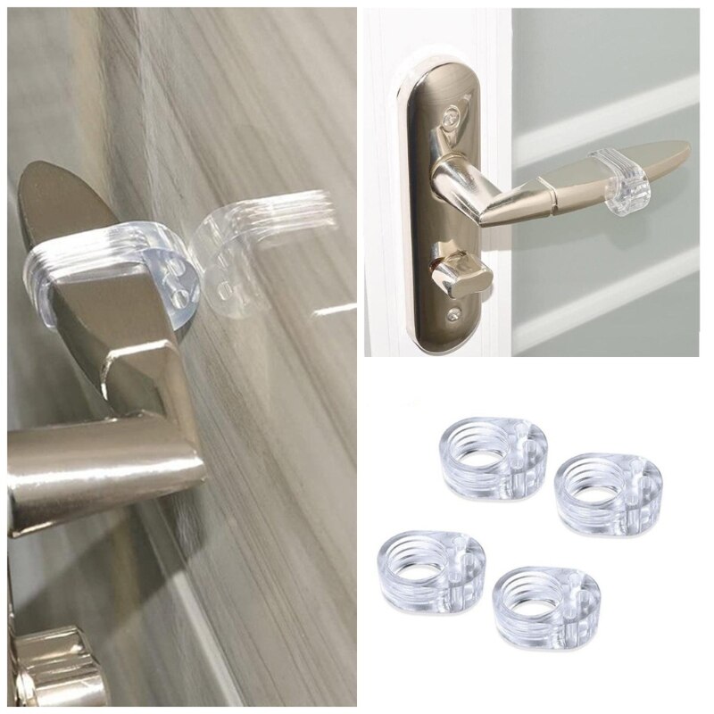 4 Pcs Silicone Door Stopper Transparent Door Handle Buffer Door Stop Knob Bumper