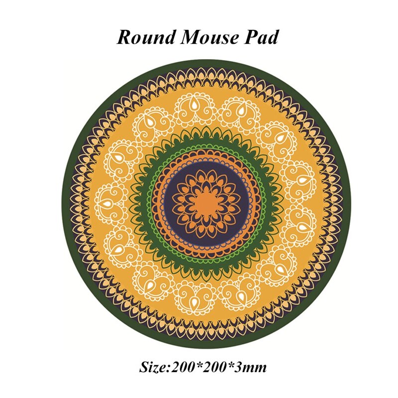 Computer Mat Mouse Pad Rubber Thickening Non-slip Pattern Round Mouse Pad Art Mice Mat For Computer Laptop