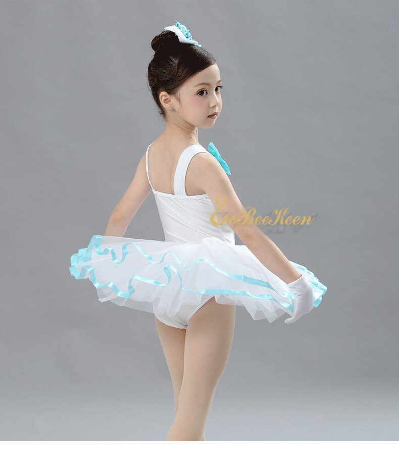 Vestido de Ballet para niñas, traje de tutú de Ballet con lentejuelas azules, vestido de baile para niña con puesta en escena para mujer, tutú, ropa de bailarina de Ballet