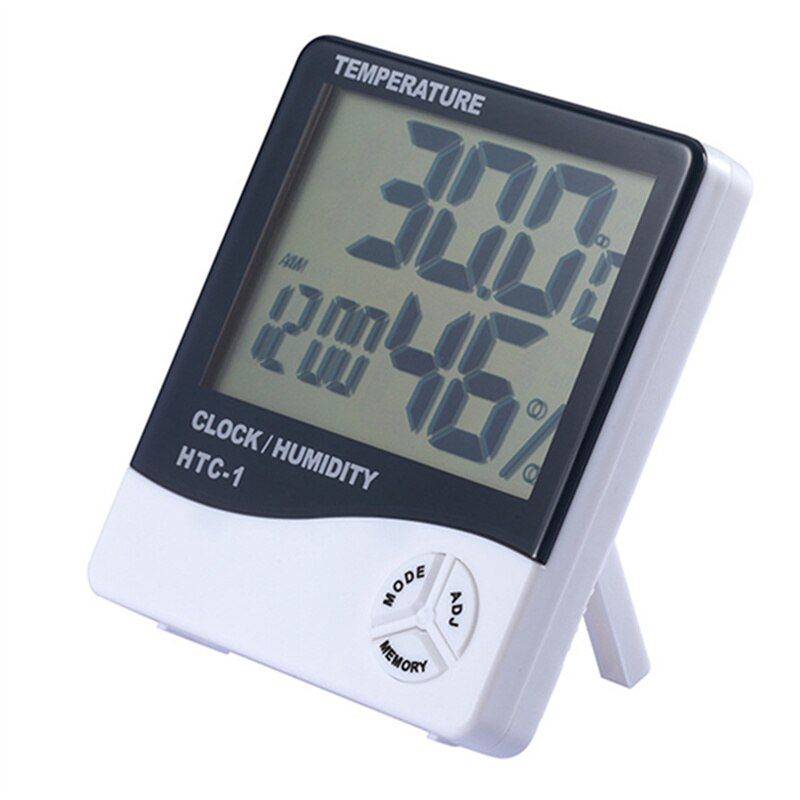 MOSEKO termómetro Digital LCD de alta precisión estación meteorológica higrómetro temperatura electrónica interior medidor de humedad reloj HTC-1