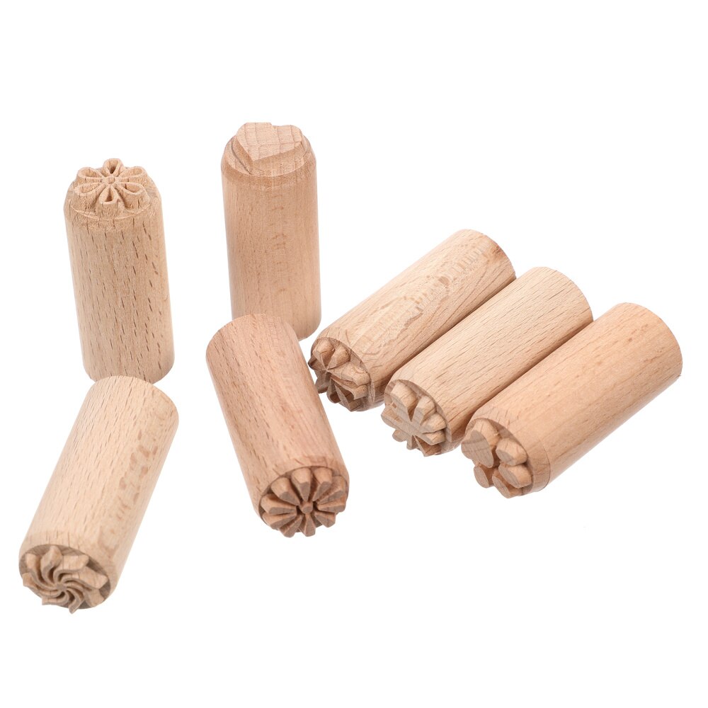 7/5 Pcs Wooden Clay Pottery Stamp Pottery Tool Wood Block Stamp Clay Decorative Stamp DIY Crafts Ideal