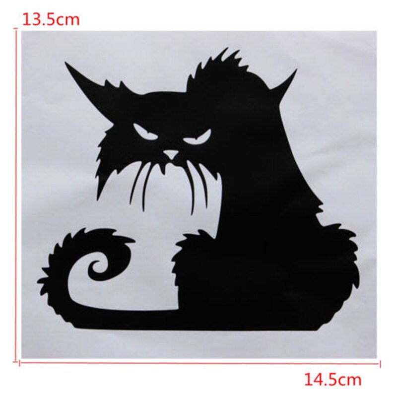 Angry Black Cat Window Sticker Removable Shop Showcase Window Wall Laptop Halloween Vinyl Decal Sticker Home Party Decoration