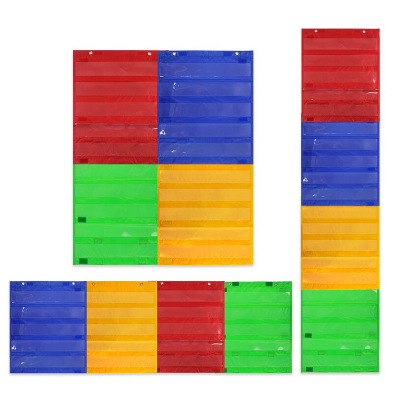 Teacher Class Schedule Magnetic Pocket Chart Double-Sided 5+2 Pocket Wall Hanging Office Schedule Pocket Chart Activity