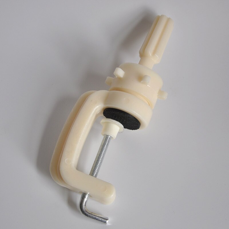 Beige Adjustable Model Mannequin Wig Stand Training Head Stand Holder Head Clamp Salon Styling Hair Tool