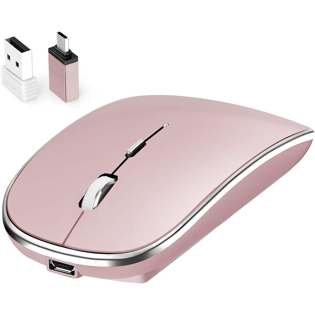 Wireless Charging Mouse Ultra-thin Mouse + Mouse Receiver Adapter Pc Desktop Office Entertainment Laptop Accessories: PK