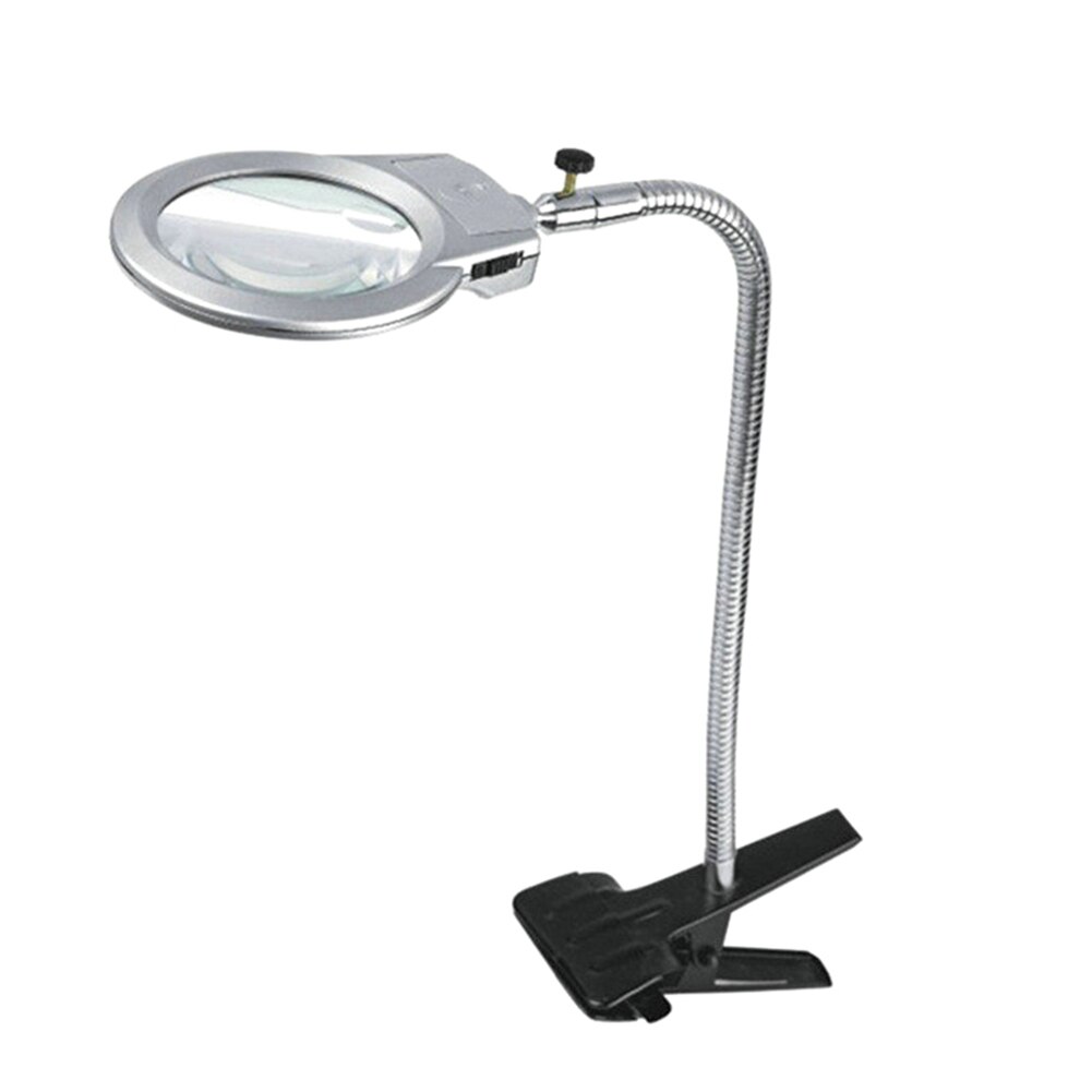Lighted LED Lamp Magnifier Clip Table Top Desk Reading 2.25X 5X Magnifying QJY99: Default Title
