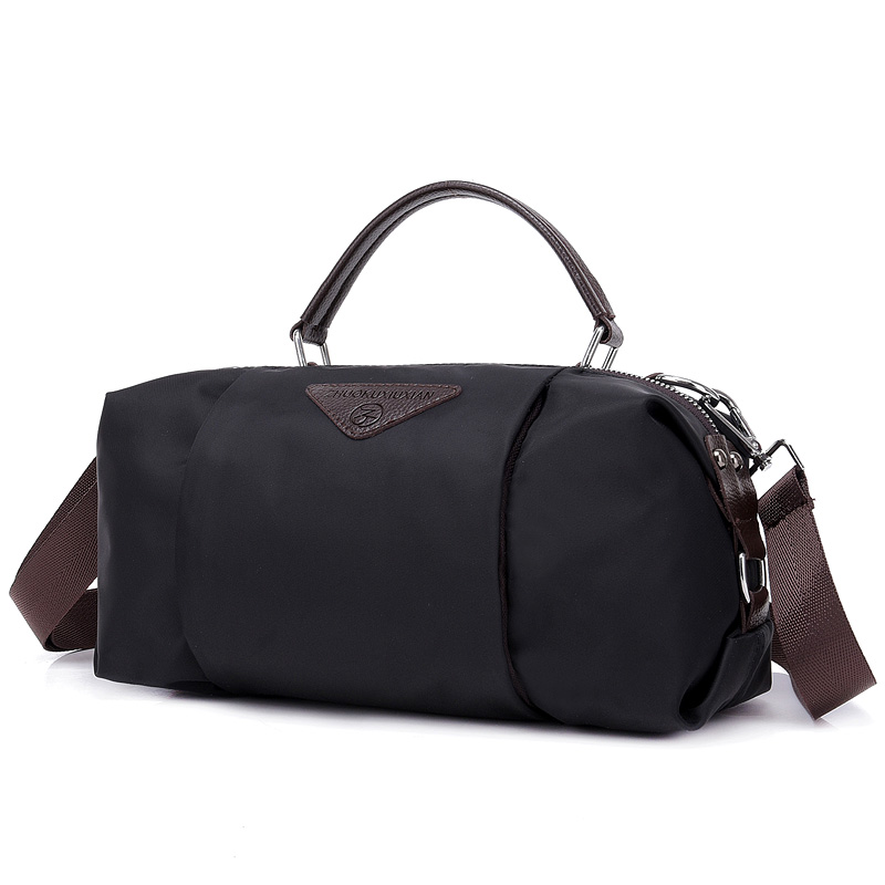 Bolsa de viagem de nylon transversal, bolsa de ombro duffle para bagagem, multifuncional para homens e mulheres, bolsa de mão com alça superior para o fim de semana: Preto
