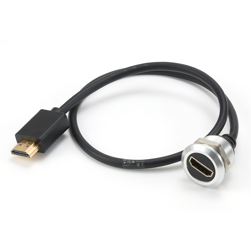 0.5-2m metall hdmi 2.0 data forlengelseskabelkontakt hunn-til-hann innfelt adapterkontaktledninger, til bil, lastebil, motorsykkelindustri
