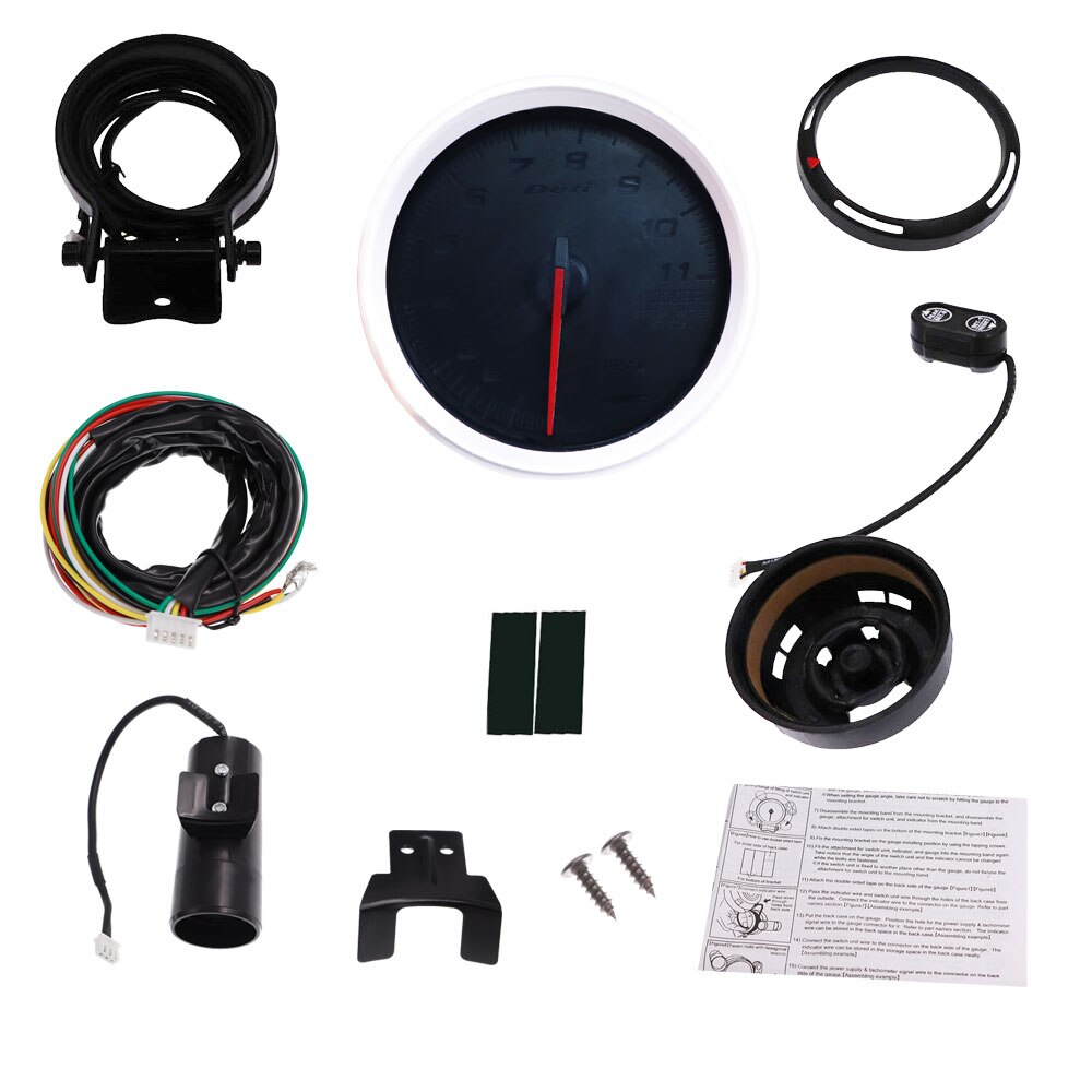 3,75 Zoll 80mm Tachometer Gauge Stepper Motor 0 ~ 11000 RPM Gauge mit Shift Licht fit für Auto Auto benzin Motor