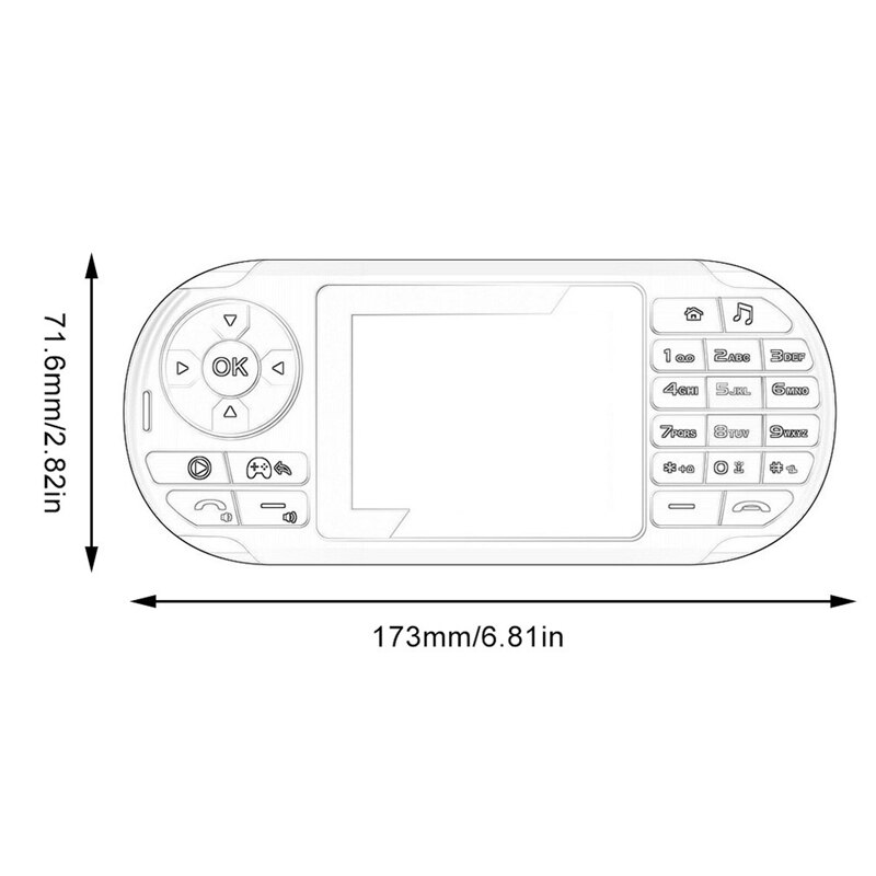 2.8 Inch Game Console Handheld Gamepad Straight Button for PSP 4 Frequency