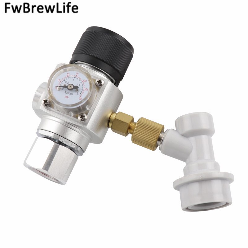 Beer Keg Charger CO2 Dispenser 0-30PSI Mini Gas Regulator Soda Adapter 3/8" to Tr21.4 Gas Ball Lock Disconnect for Homebrewing