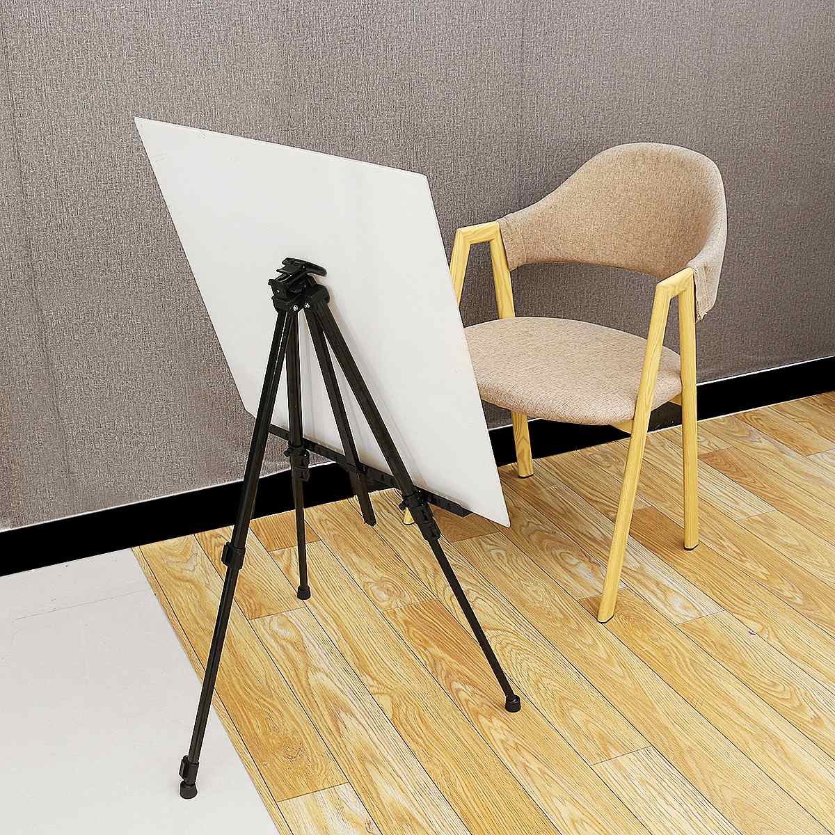 Folding Iron Easel Stand Tripod Adjustable Height Lightweight Painting Display Holder Portable Sketching Rack with Carrying Bag