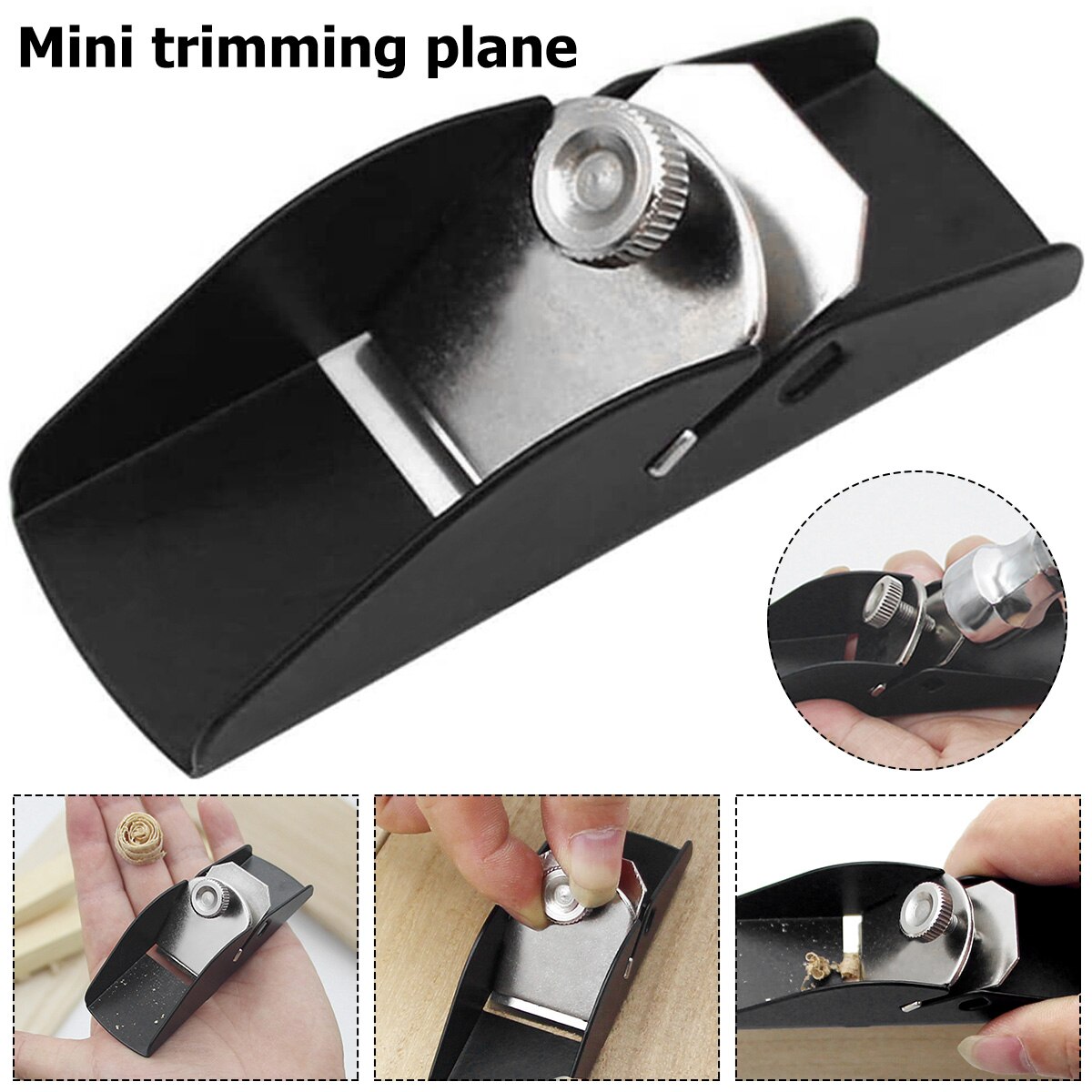 Woodworking Planer Mini Smoothing Wood Trimming Plane Adjustable Flat Bottom Hand Planer for Wood Craft Processing Carving