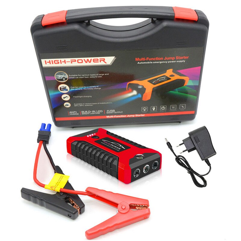 Car jump starter powerbank 20000ma 600a 12v utgång bärbar nödstartsladdare för bilbatteriförstärkare: Röd
