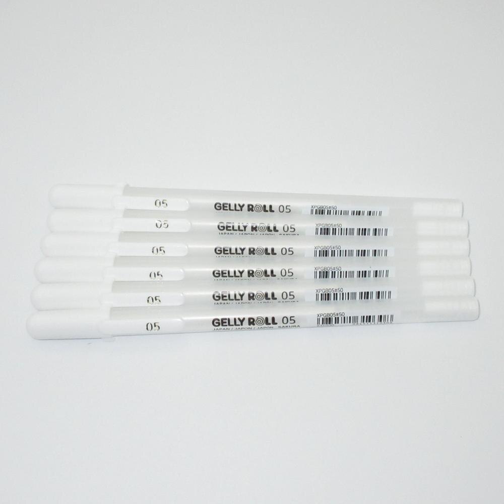 Sakura Gelly Roll Gel Pens 6 Pieces White Gold Silver Japan: White