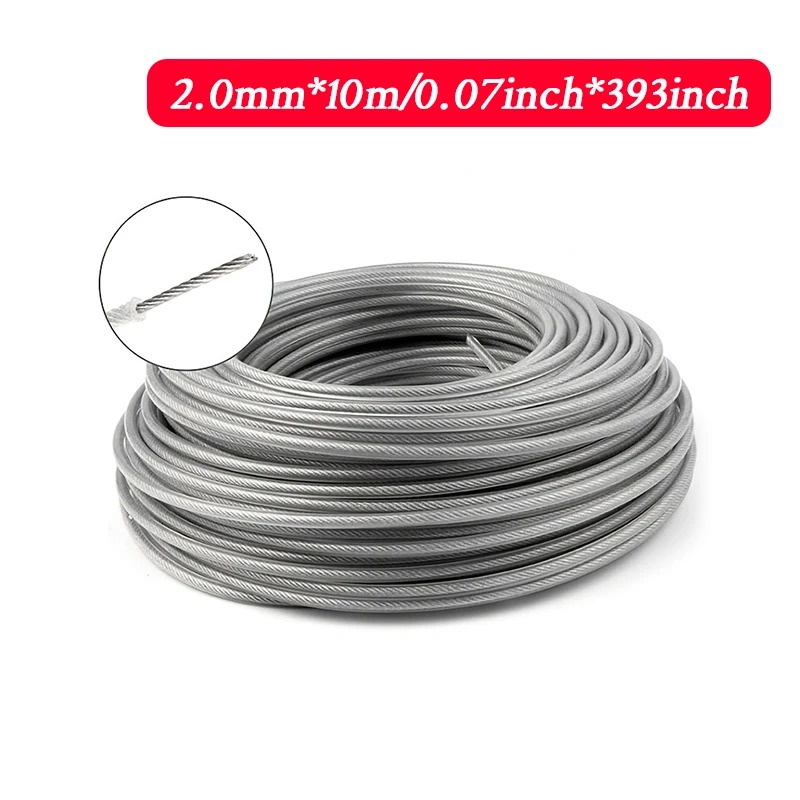 LUSQI Steel Core Trimmer Line Heavy Duty Nylon Grass Cutting Rope 5M 10M 15M Brushcutter Strimmer Line Lawn Mower Replacement: Red