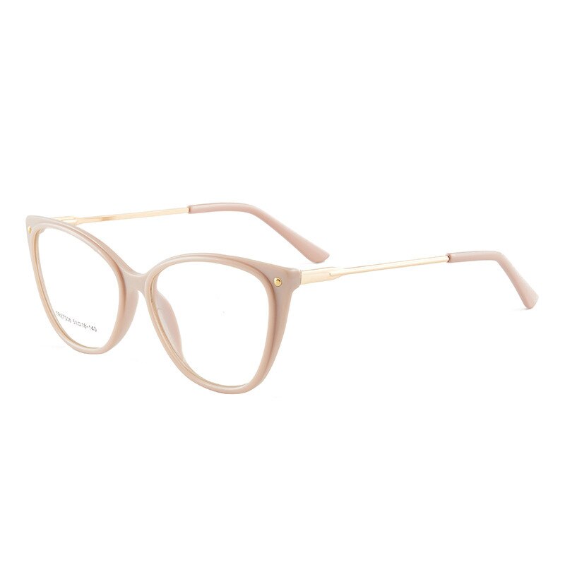 Cat Eye Anti-Blue Ray Optische Brillen Kunststoff Brille Rahmen Vollrand Frauen Stil mit Frühling Scharniere: Skin Pink