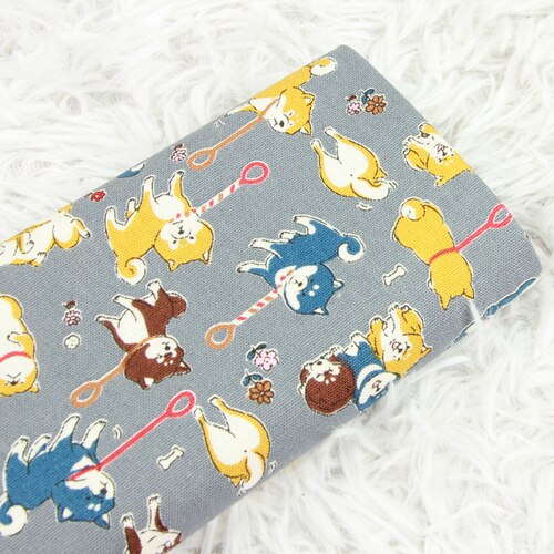 110 x 45cm dikke katoenen stof per meter schattige dieren shiba inu print stof tissus telas stoffen tecido handgemaakt naaien patchwork diy: Katoenen stof 2
