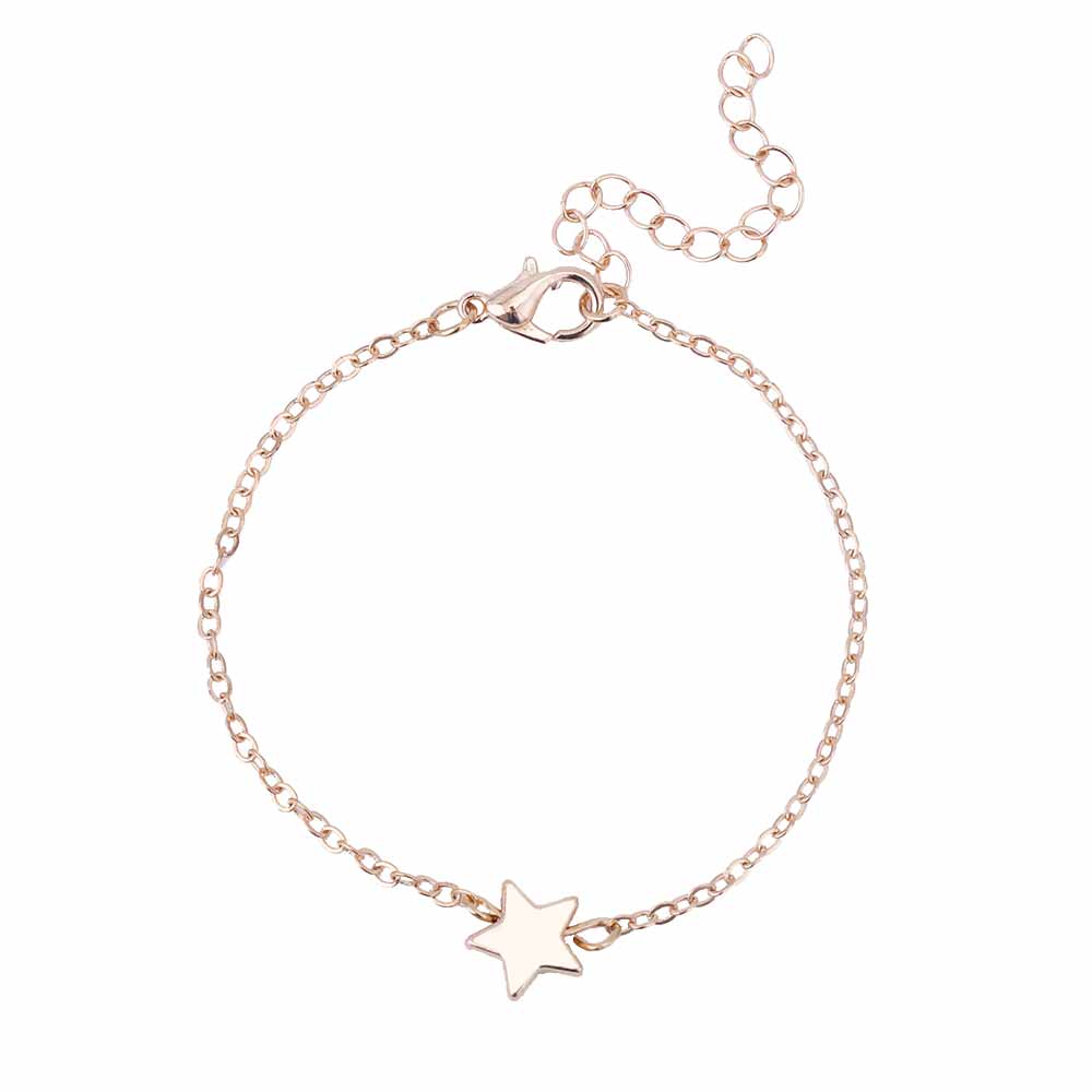IPARAM pulsera de cadena colgante estrella de cinco puntas pulsera de pareja joyas amistad para amigos amante