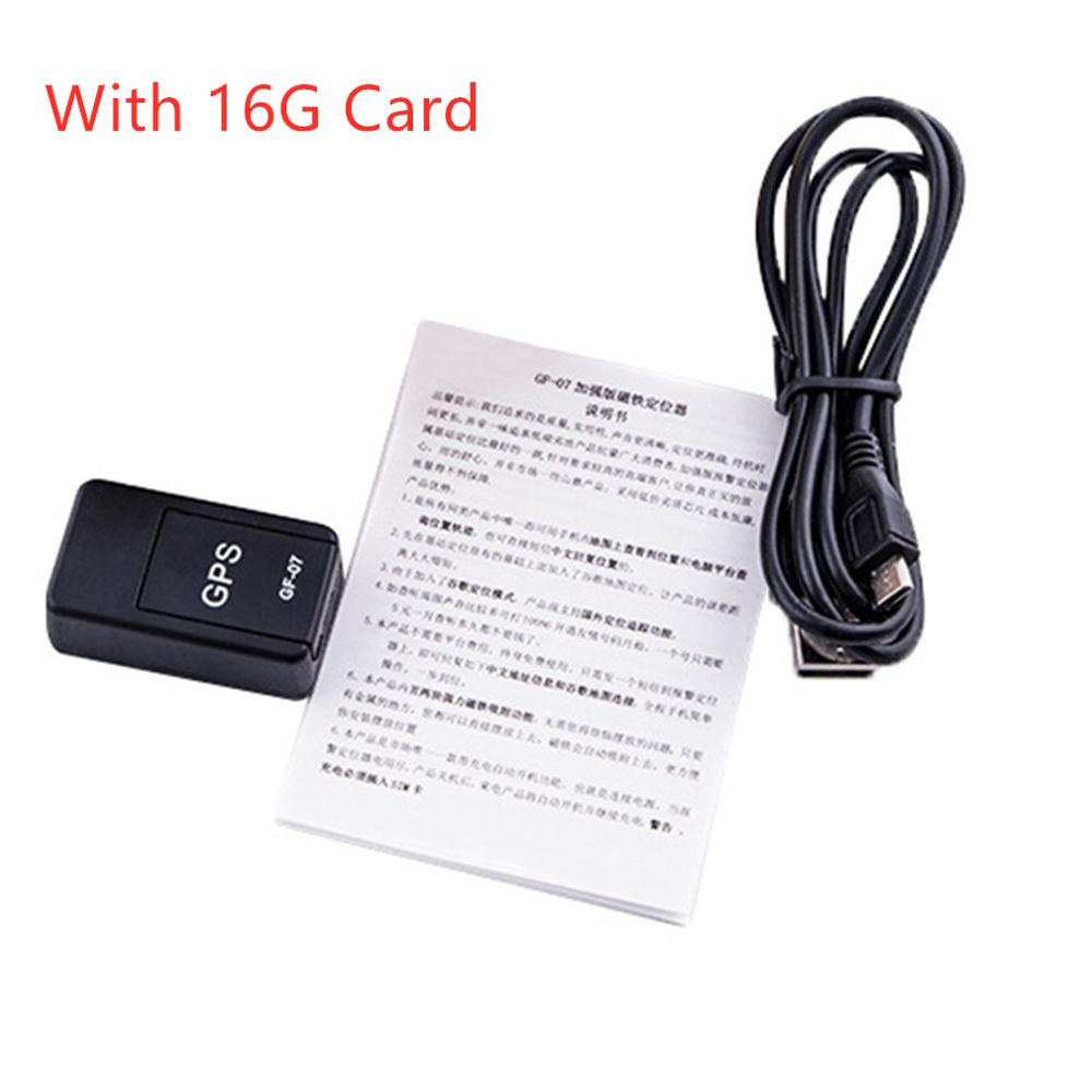 GF-07 Mini Car LBS Tracker Magnetic Vehicle Truck GPS Locator Anti-Lost Recording Tracking Device with 8G/16G Card Optional: With 16G Card
