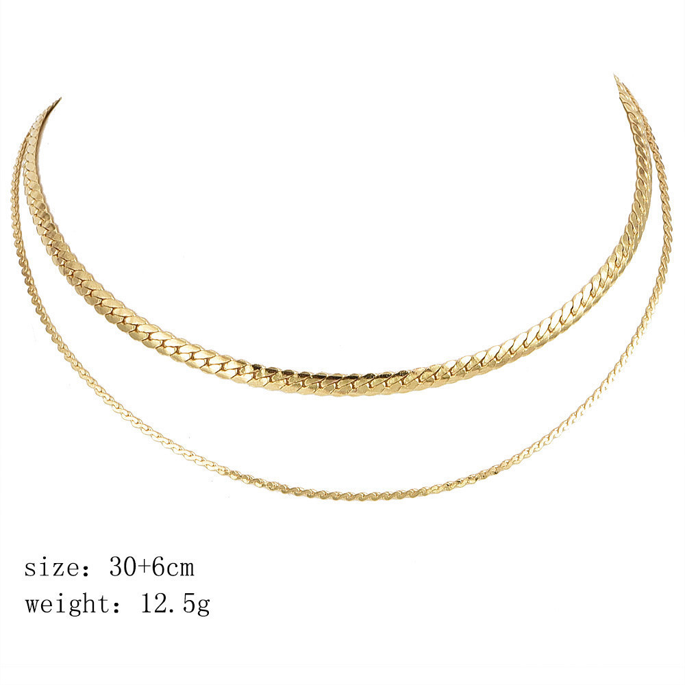 mode-sieraden goud kleur wave vorm ketting gelaagde ketting voor vrouwen meisje N0145