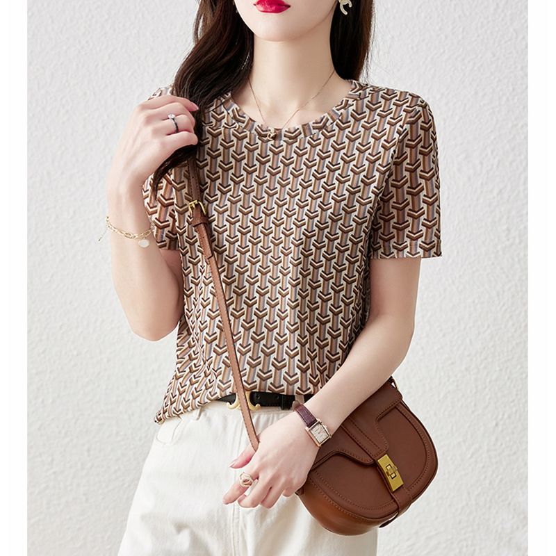 Zomer Koreaanse Stijl Bloemen Casual Trui Vrouwelijke Elegante Mode Print Korte Mouw Tops Vrouwen Chiffon Zweet Femme Kleding