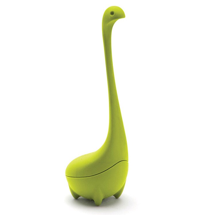 Loch Ness Monster Silicone Tea Infuser Vertical Long Handle Dinosaur Tea Filter Tea Leaking Kitchen Accessories: Opp Color1