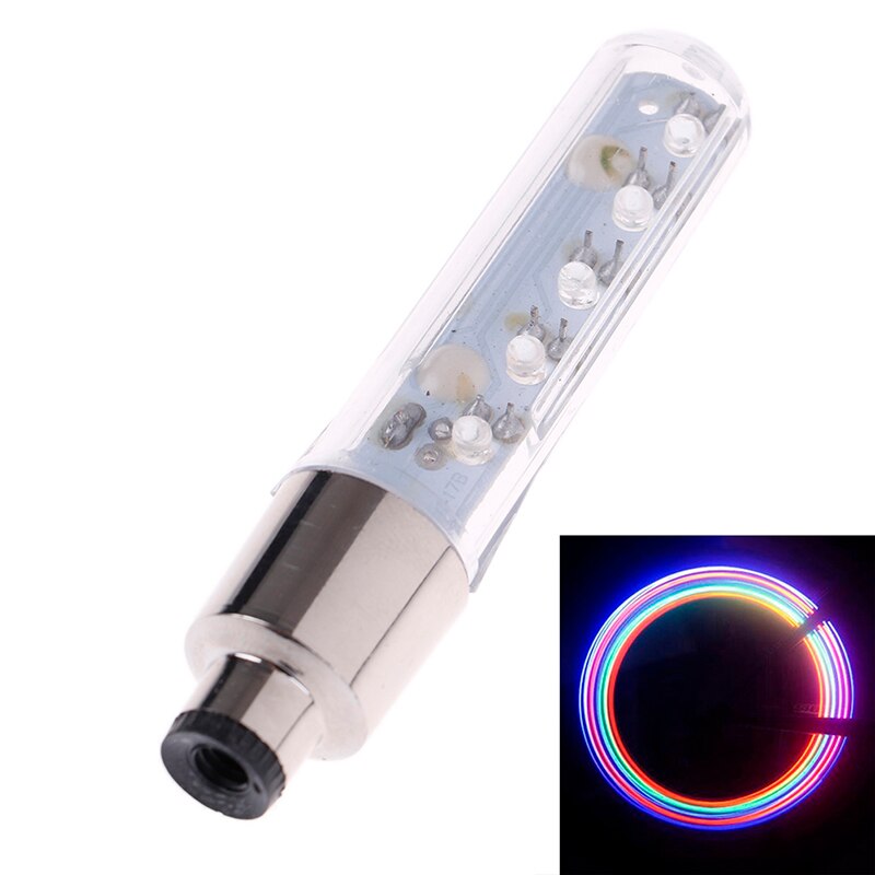 1pc luce per bicicletta 5 Led 8 modalità tappi valvole pneumatici pneumatici raggi ruota luce Led