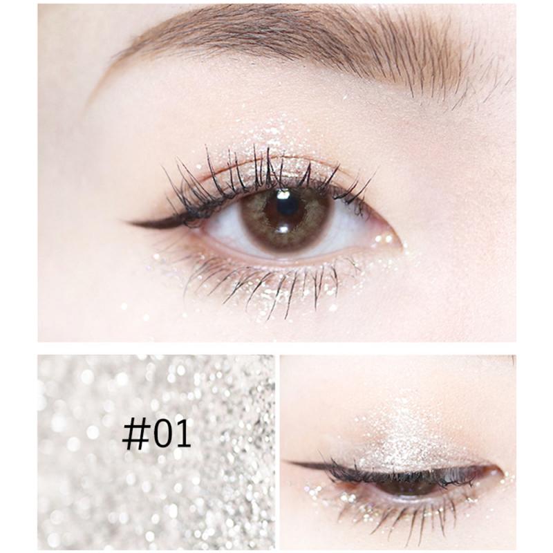 Pärlemorfärgad makeup flytande ögonskugga glitter ögonskugga vattenfast flytande ögonskugga skimmer ögonmakeup slät borsthuvud tslm 1: 01