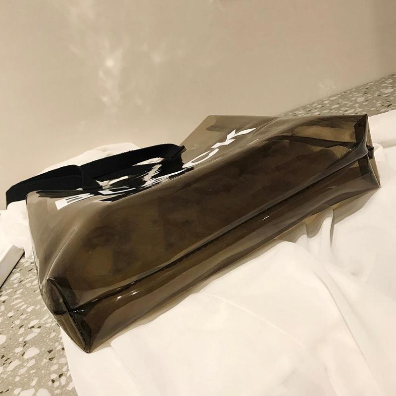 Transparante Vrouwen Boodschappentas Draagbare Holografische Geleizak PVC Clear Strand Tote Bag Vrouwen Schouder Strand Reizen Handtassen
